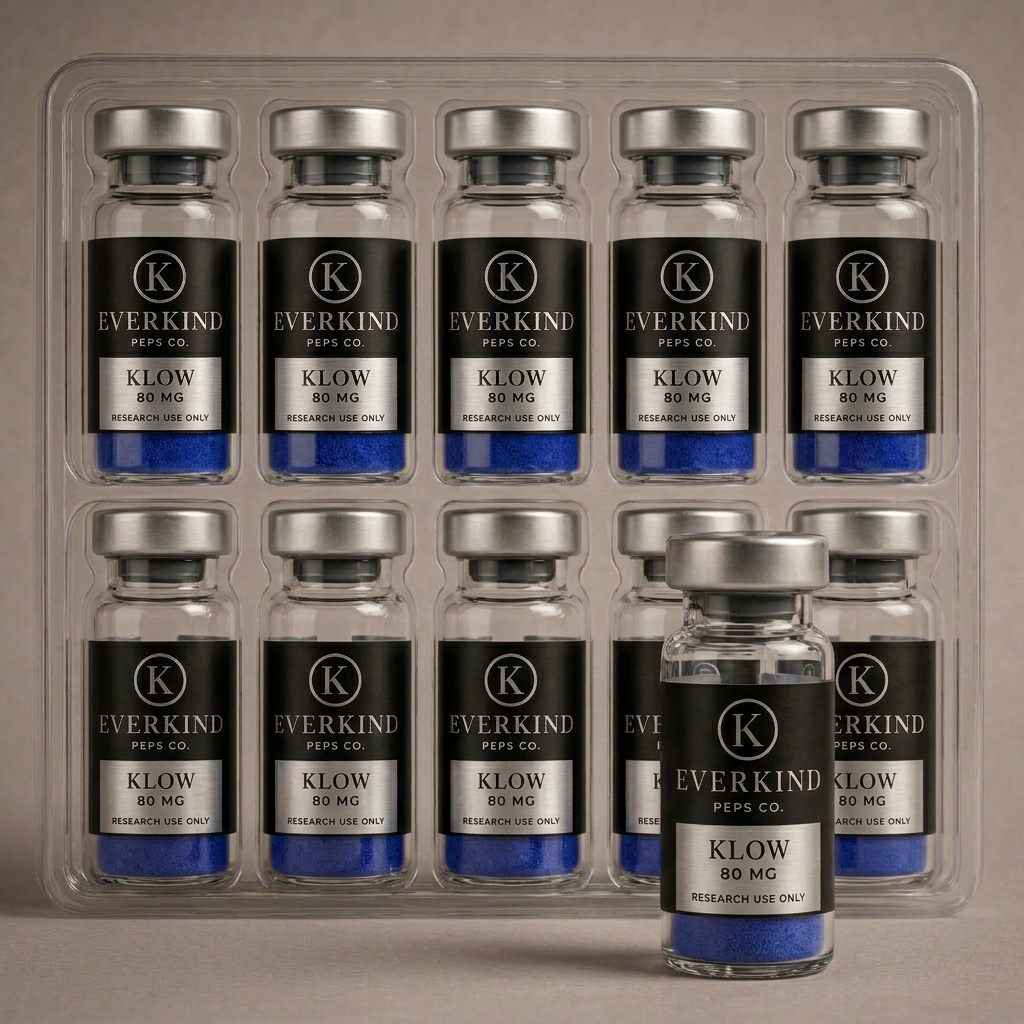 Tray of ten recovery research vials with one vial removed